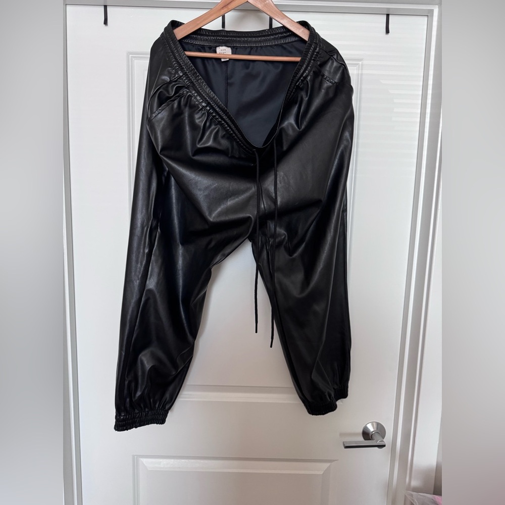 New day faux leather joggers